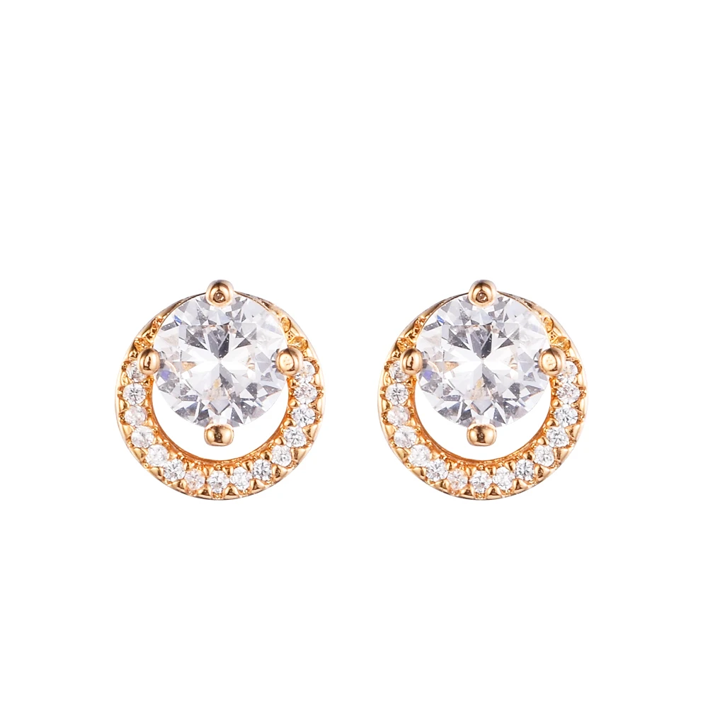 

Sparkling Round Halo Stud Earring Original 925 Sterling Silver Clear CZ Earrings for Women Statement Jewelry Brincos 2022 New