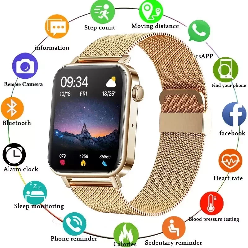

2021 Women Smart Watch Men 1.69" Full Touch screen Bluetooth Call Heart Rate Blood Pressure Smart Watch Men for Android