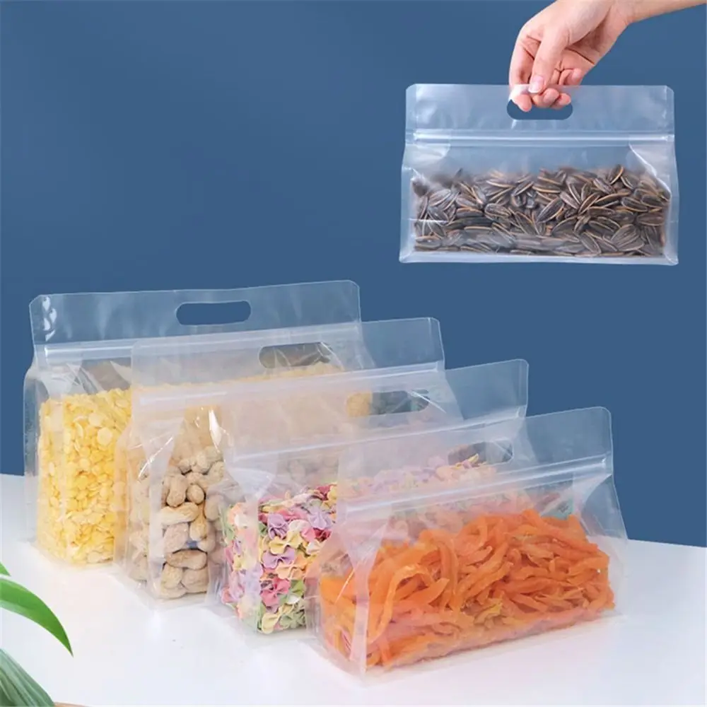 

1 Pcs Food Fresh Bag Leakproof Containers Food Storage Bag Reusable Stand Up Zip Shut Bag Fresh Wraptransparent Zipper Pouch
