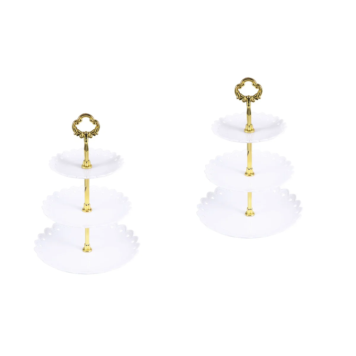 

2pcs Three-layer Fruit Plate Cake Stand Kitchen Accessories Home Party Dessert Storage Rack Festival Supplies Storage
