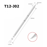 t12 soldering solder iron tips t12j02 iron tip for hakko fx951 stc and stm32 oled soldering station electric soldering iron
