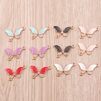 10pcs colorful enamel crystal butterfly charms connectors for jewelry making diy handmade bracelets necklaces crafts accessories