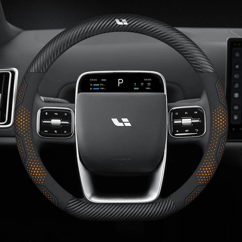 

Для Li Auto L6 L7 L8 L9 ONE MEGA автомобильный замшевый чехол из углеродного волокна, дышащий и противоскользящий чехол на руль, аксессуары