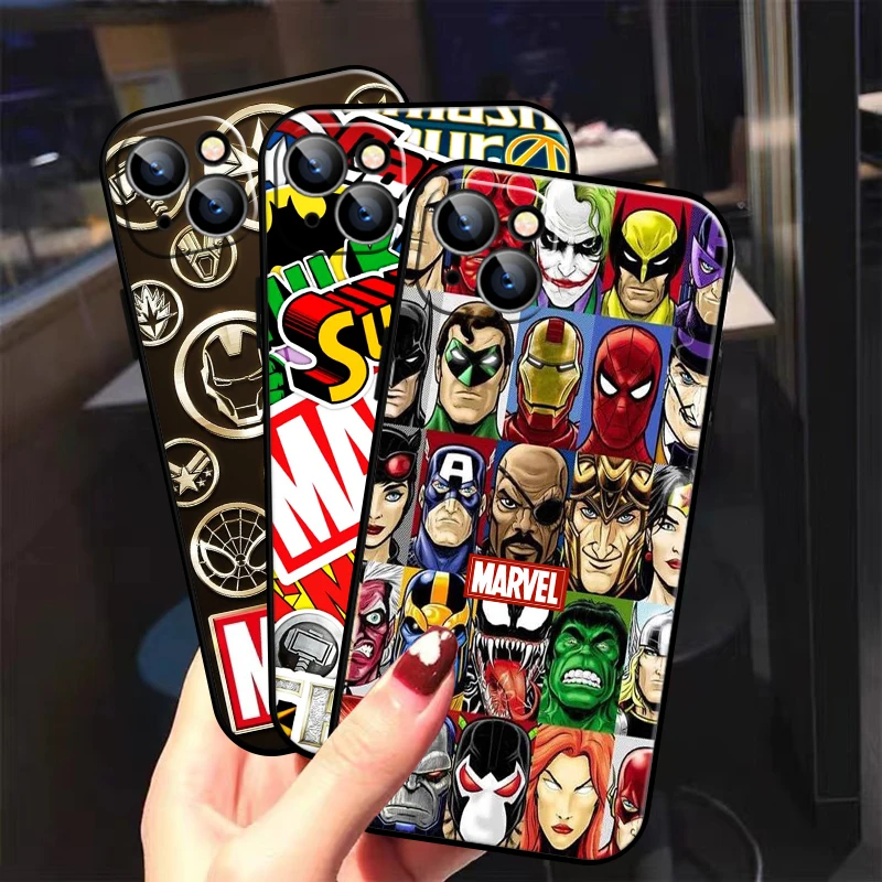 

Marvel Avengers Logo For Apple iPhone 13 12 11 Pro Mini X XR XS Max SE 6 6S 7 8 Plus Phone Case Funda Soft Liquid Silicon