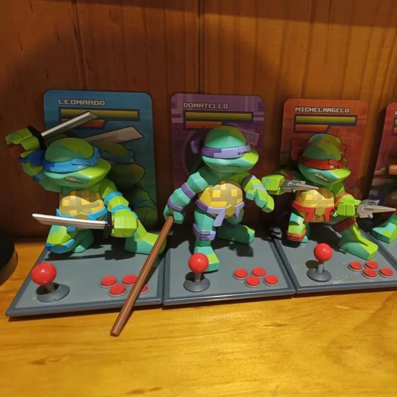 Фото Коллекционная аниме-фигурка Michelangelo Donatello Turtle серии около 4 в модной игрушке в глухой коробке, подходит для мальчиков, подарок №2