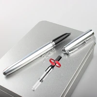 jinhao metal stainless steel silver fountain pen extra finesmall bent 0 8mm0 38mm nib ink pen fountain pen school office gift
