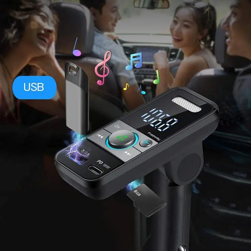 

FM-передатчик беспроводной Bluetooth-совместимый MP3 аудио музыкальный плеер с двойным USB-модулятором автомобильный комплект зарядное устройство 2,1 А