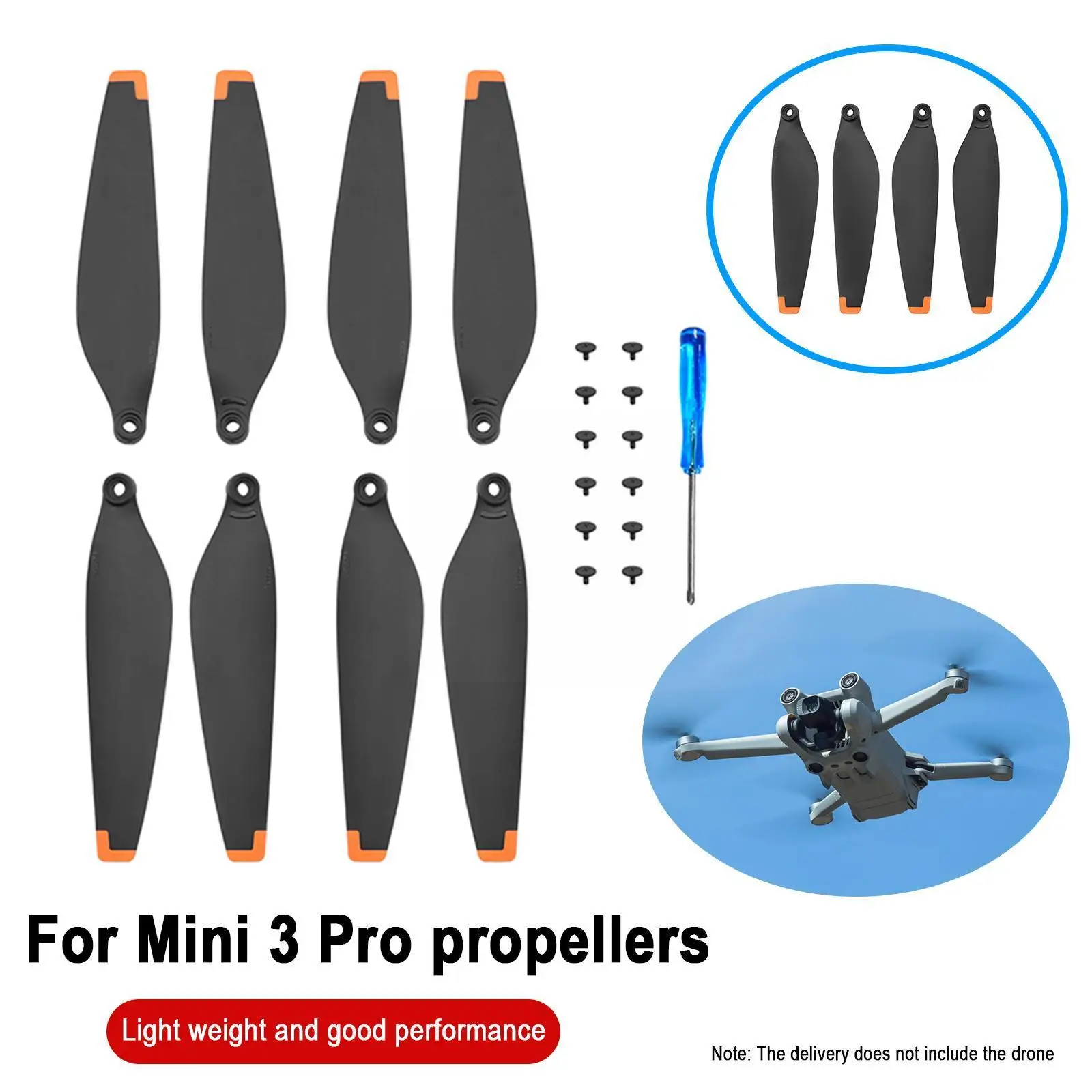 

For Mini 3 Pro Propeller Blade Props Blade Light Weight Wing Fans Replacement Parts For Mini 3 Pro Drone Accessories Q3z0