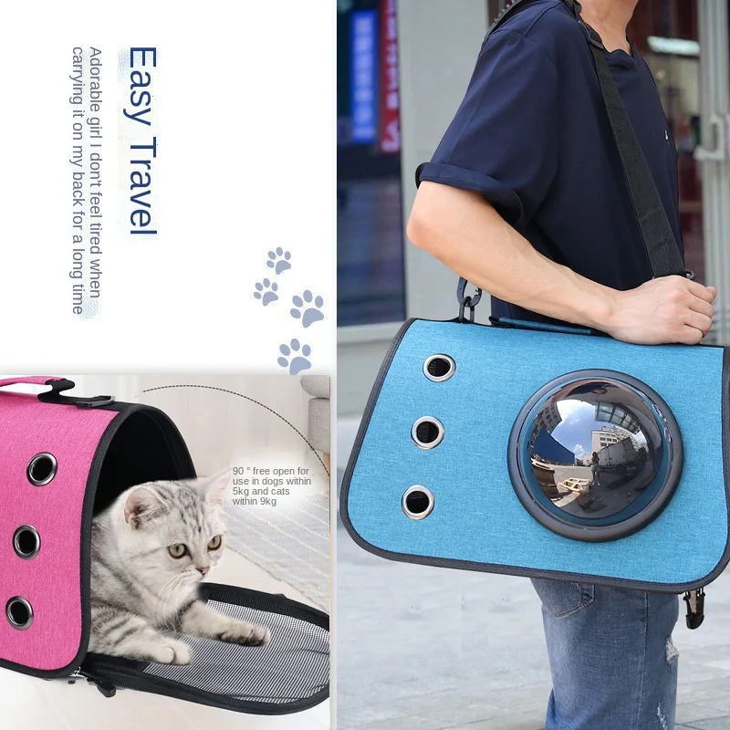 

Pet Bag Foldable and Breathable Cat Bag Travel Portable Messenger Hand-held Pet Bag Space Capsule One-shoulder Cat Bag