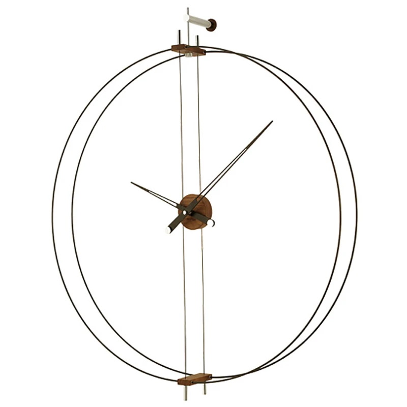 

Large Wall Clock Wood Nordic Modern Metal Clocks Wall Home Decor Walnut Luxury Wall Clock Modern Design Watch Living Room