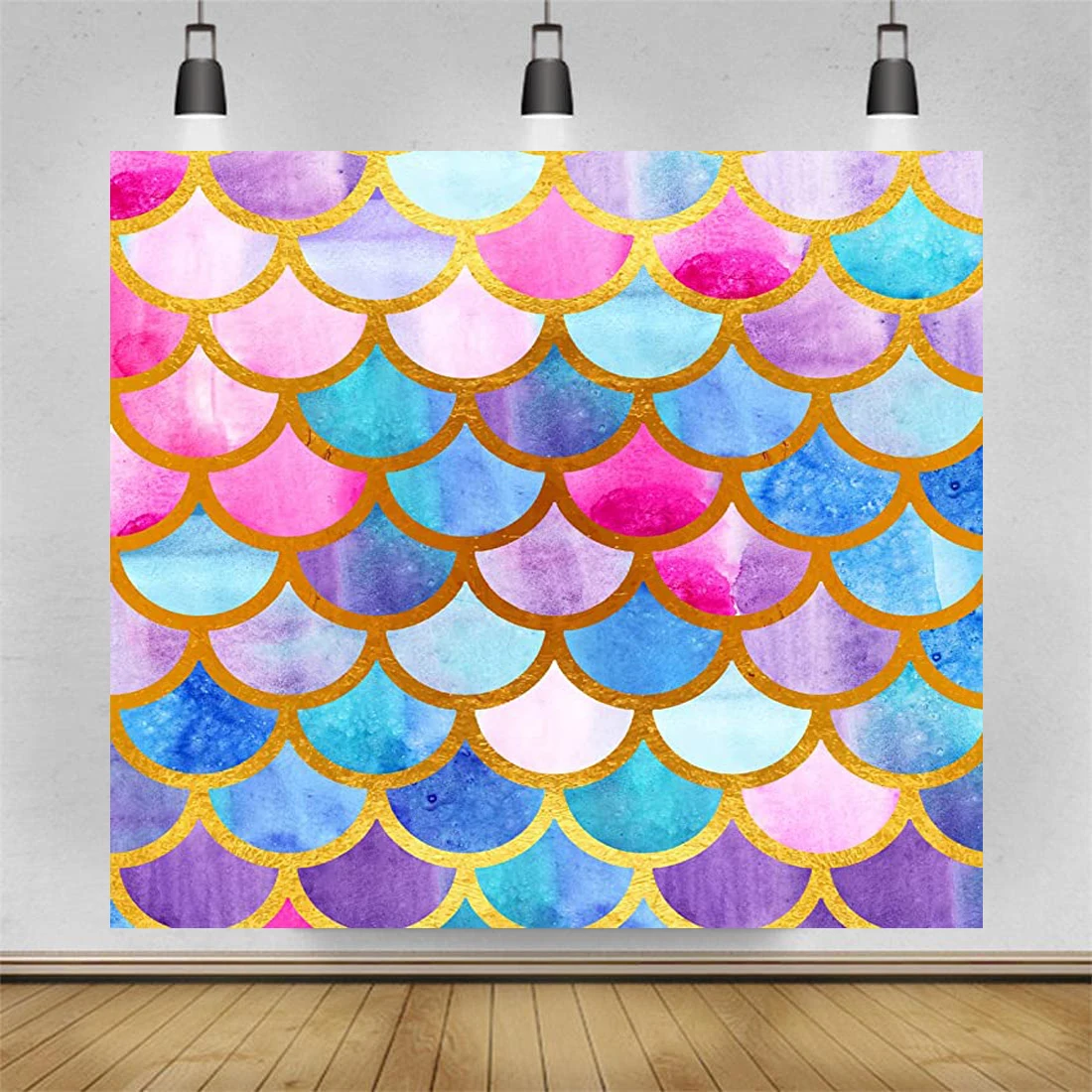 

Photography Backdrop Princess Purple Pink Scales Glare Glitter Birthday Party Banner Photo Studio Booth Background Baby Shower