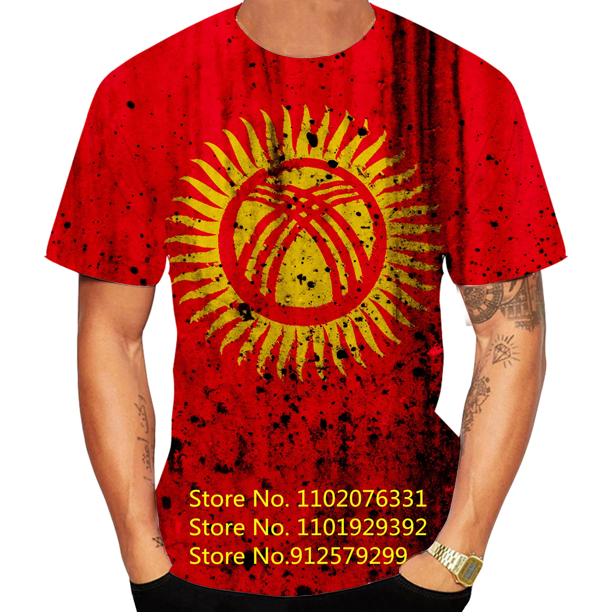 

Kyrgyzstan Flag 3d Printed T Shirt Men/Women Fashion Casual Round Neck Short Sleeve Sports T-shirt