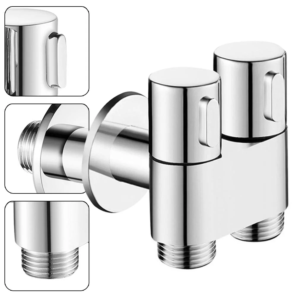 

Angle Valve Copper Double Outlet Valve G1/2 For Gardenkitchen Bathroom Shower Head Toilet Sink Basin Water Heater Shower Head