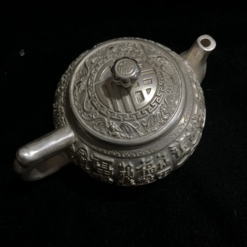 Античный медный чайник для украшения на удачу день рождения белый позолоченный