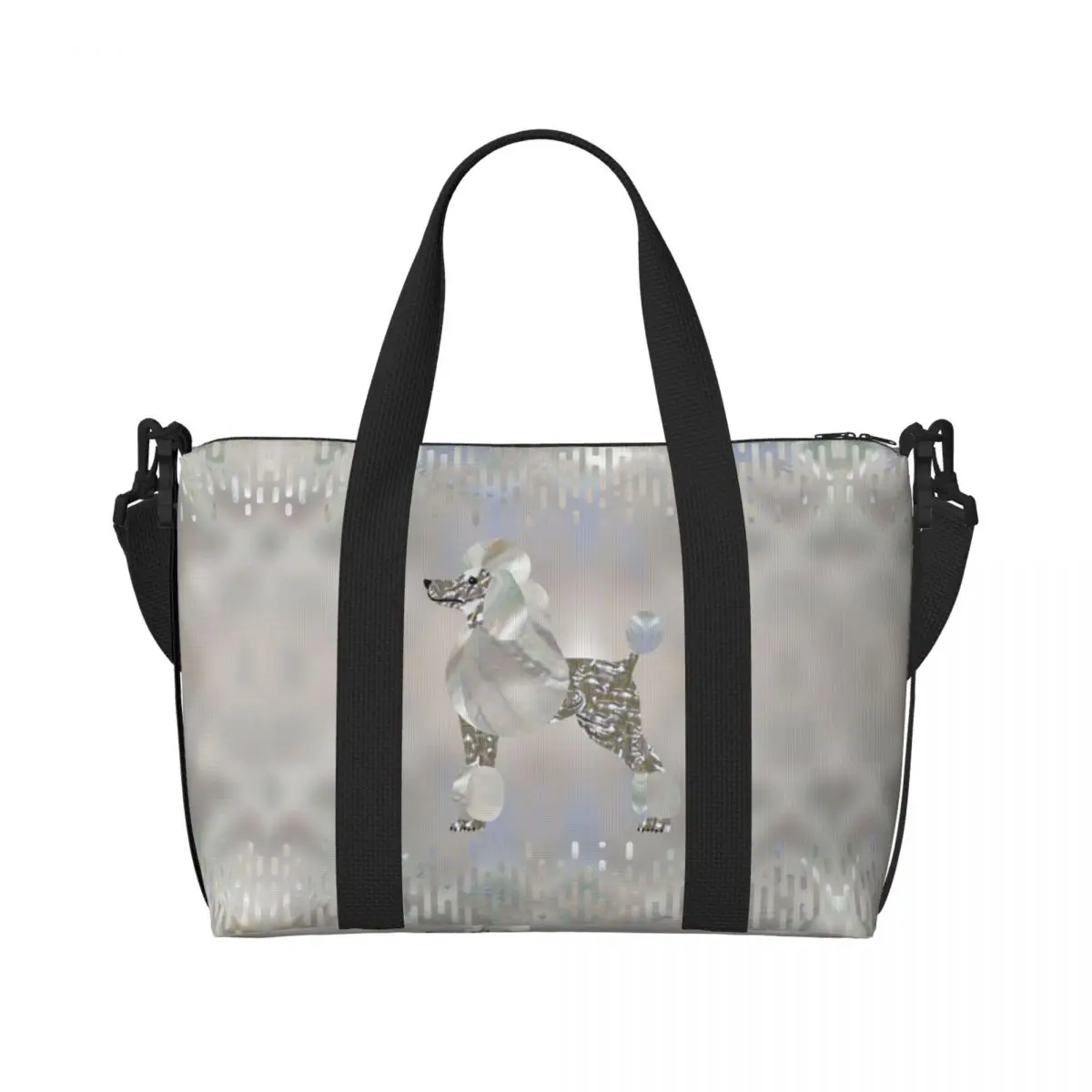 Роскошная сумка для покупок с жемчугом и морским ушком пудель собака продуктовая