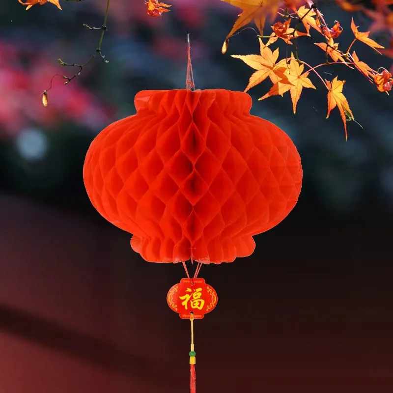 

10pcs Paper Chinese Style New Year Lanterns Christmas Decorations for home New Year 2021 Decor Xmas Ornaments Lanterns