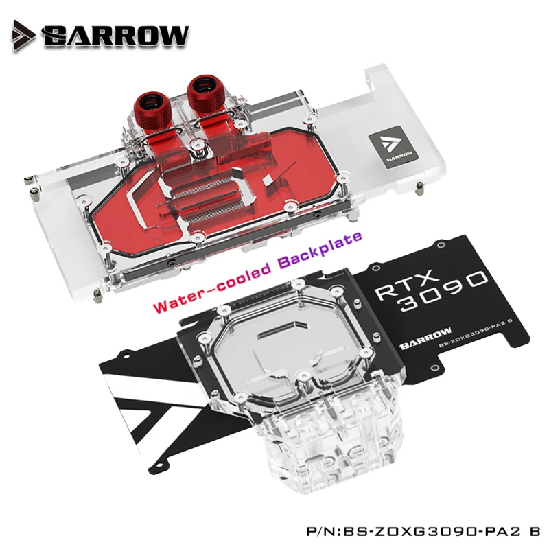 

Barrow 3090 3080 GPU Water Block Cooling Backplane for ZOTAC RTX 3090 3080 X GAMING, Full Cover ARGB GPU Cooler, BS-ZOXG3090-PA2