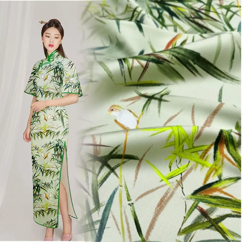 

Mulberry Silk Stretch Satin Fabric Brand Fashion Design Cheongsam Wrap Skirt Clothing Material Sewing by the Meter Wholesale