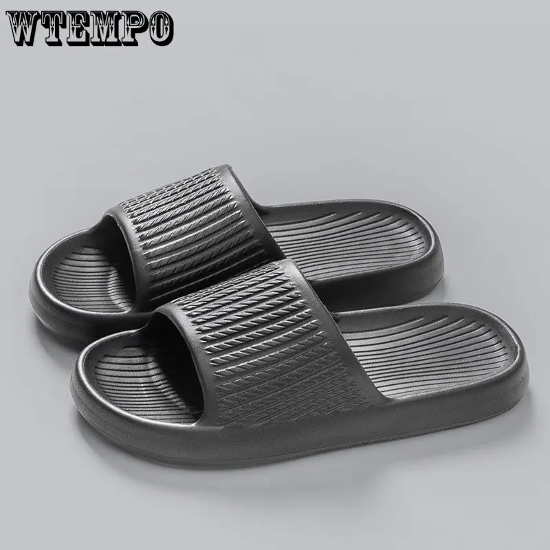 WTEMPO Slippers Non-Slip Flip Flops Sandals Plus Size Soft EVA Indoor Slides Home Thick Platform Bathroom Shoes Dropshipping