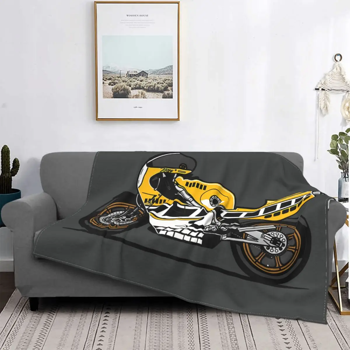 Мотоциклетное мультяшное одеяло, флисовое бархатное дышащее супер Клетчатое одеяло YZR500, Гоночное одеяло Кенни Робертс