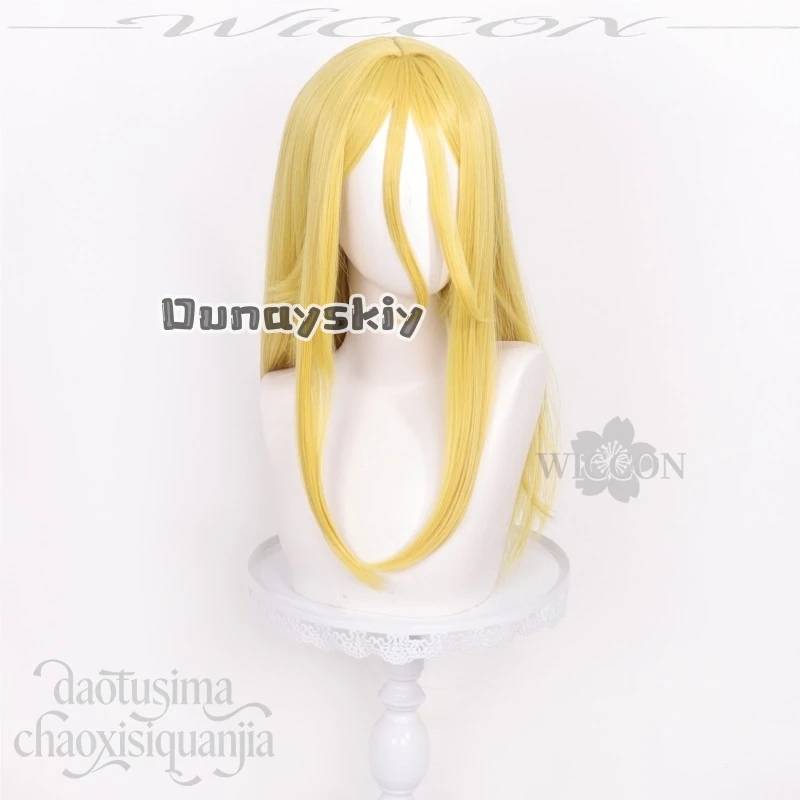 KS*15Anime MARRIAGETOXIN Косплей-парик Наруко Геня, длинные прямые желтые волосы, челка в форме буквы М, модный синтетический парик в стиле Y2K для Хэллоуина (art.: 3920db647555e) - 3920db647555e