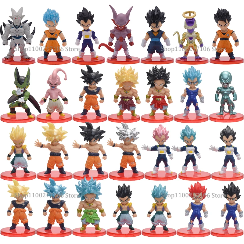 

8/21pcs Dragon Ball Z Goku Vegeta Freeza Broly Action Anime Figure Draognball Super Saiyan Figura PVC Model Dolls Birthday Gifts