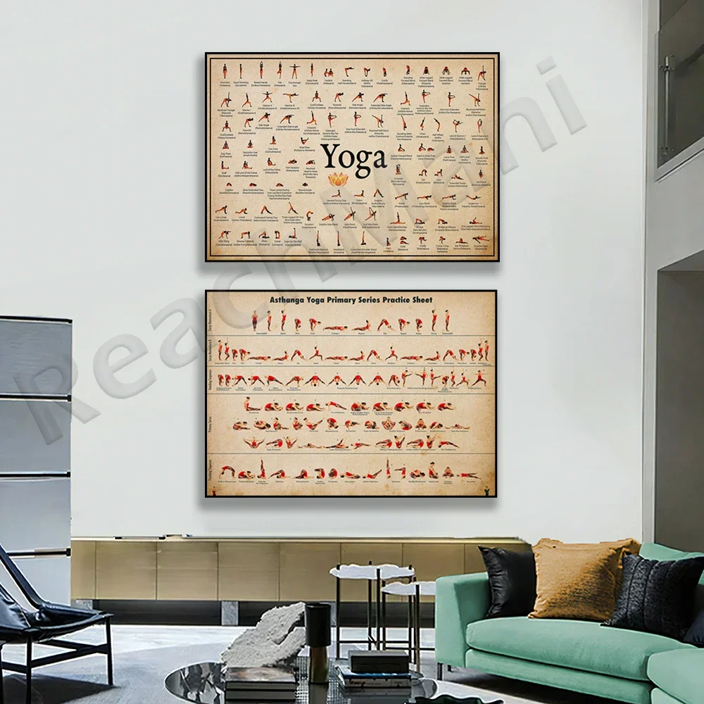 Плакаты для йоги Айенгар Йога Асана рабочие листы начинающих пефтага уровни