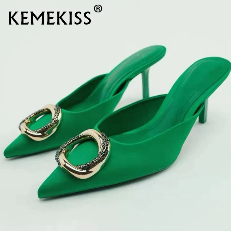

KEMEKISS Women Sandals 2022 Summer Fashion Sexy Heels Shoes For Woman Slippers Ins Party Lady Daily Home Footwear Size 35-41