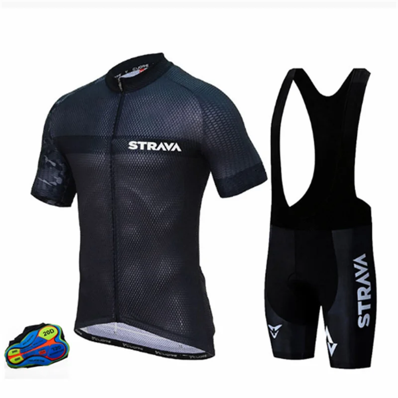 

MTB Short Maillot 2021 STRAVA Jersey 20D Bib SetCulotteBlack Cycling Uniform Bike Clothing Quick Dry Bicycle Wear Clothes Mens