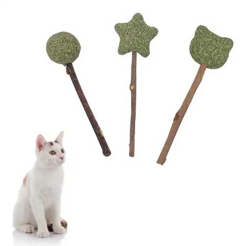 

Natural Catnip Lollipop Star Shape Cat Molar Stick Cat Interactive Toy Snacks Cat Supplies Pet Treat Gift