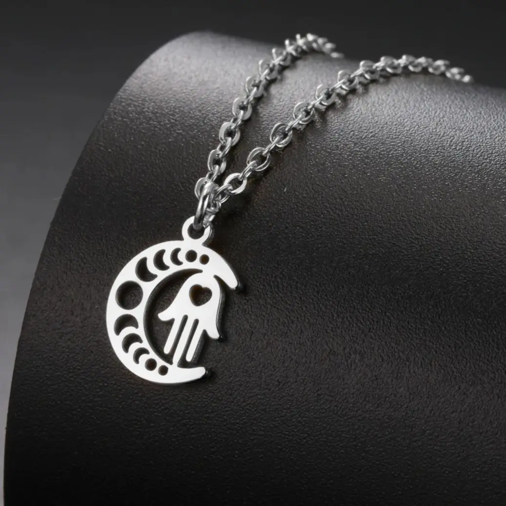 Ожерелье LIKGREAT с арабскими хамсой для женщин и мужчин амулет полумесяцем луной