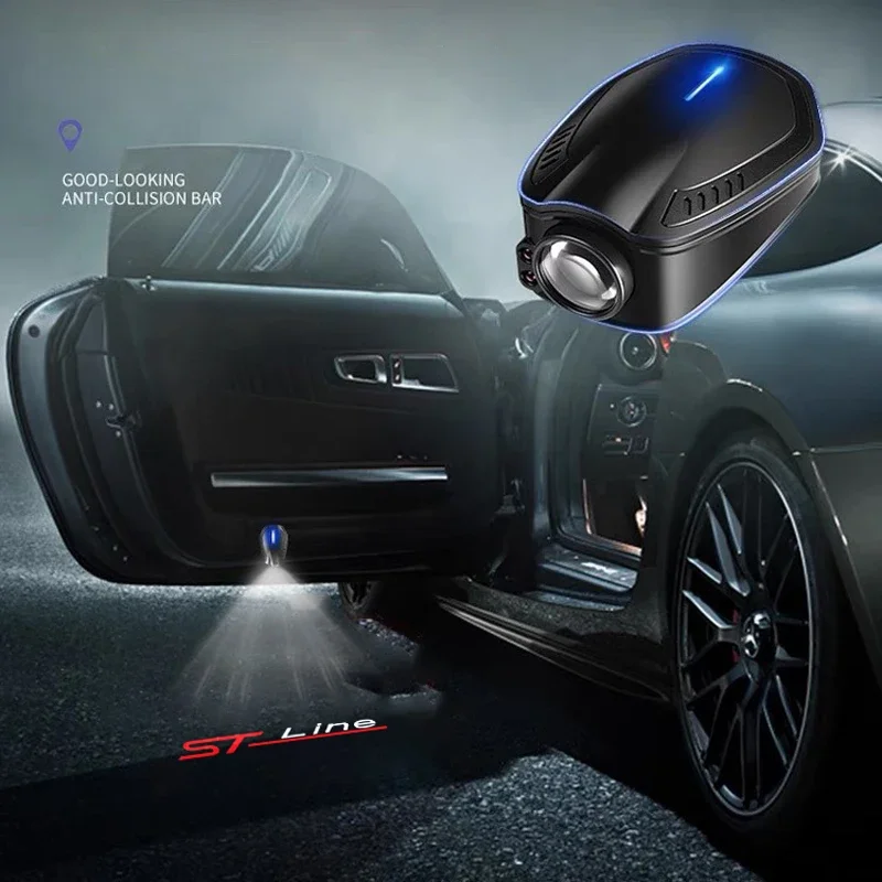 2 шт. USB перезаряжаемая ST Линия Логотип Автомобильная дверь HD лампы проектор