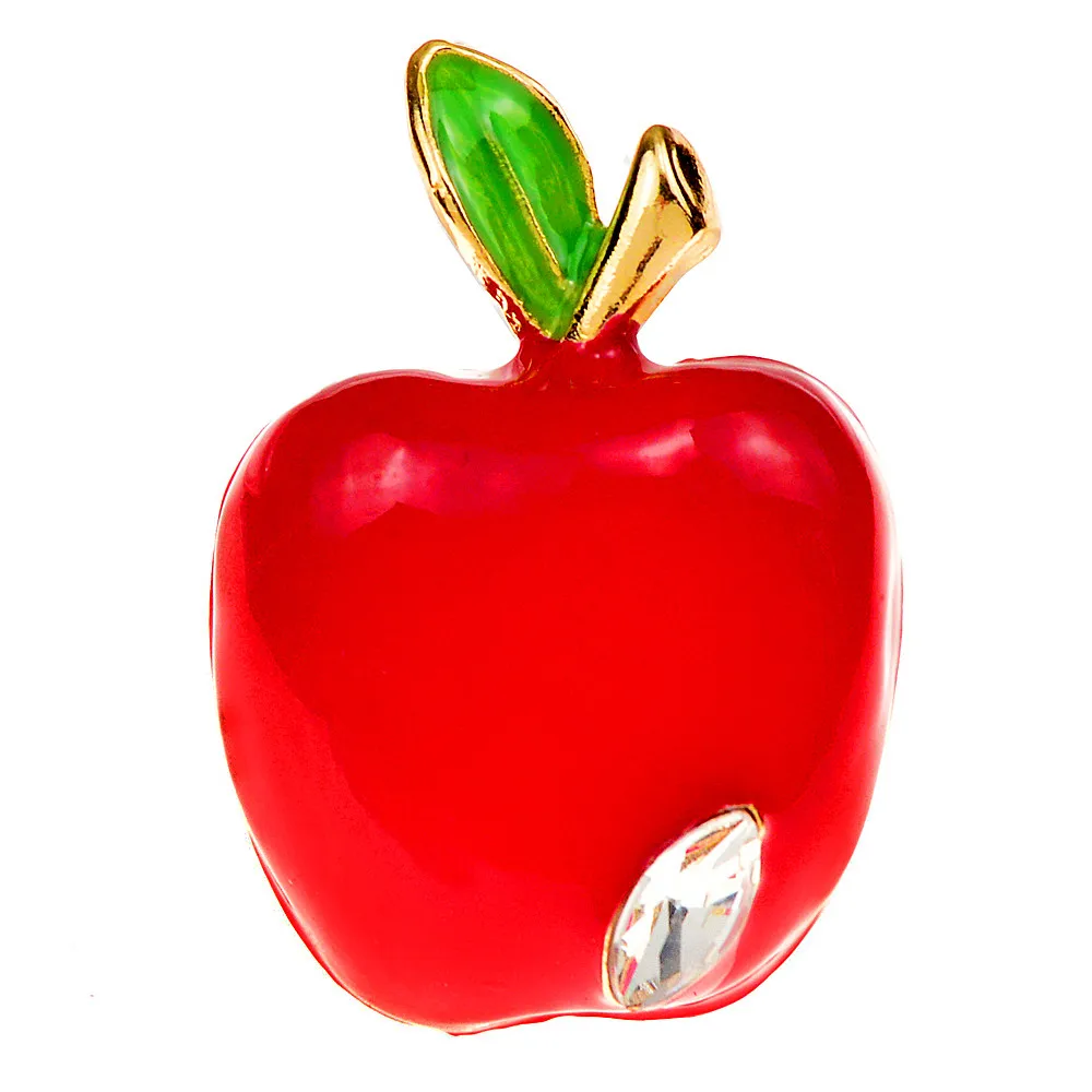 

CINDY XIANG 2022 New Arrival Enamel Red Apple Brooches Cute Friut Pin Fashion Funny High Quality Jewelry Pin For Women