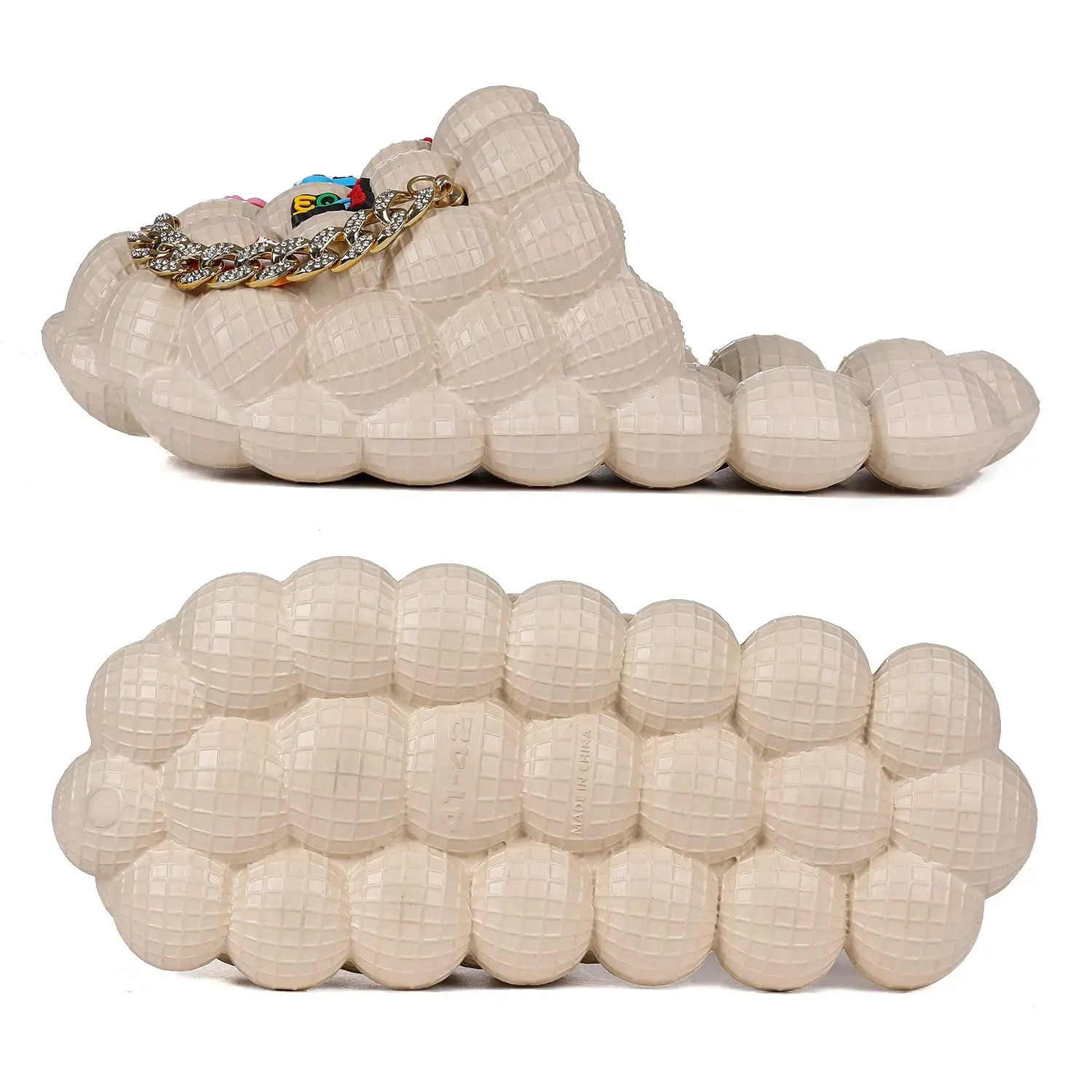 Bubble Slides for Women Men Fashion Chain Bubble House Slippers Summer EVA Flip Flops Beach Slides Shoes Gift for Friends