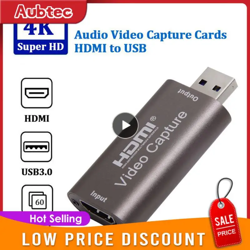 

1~5PCS Audio Video Capture Card 4K 1080P HDMI-compatible USB 3.0 Record to DSLR Camcorder Action Cam for Gaming Streaming