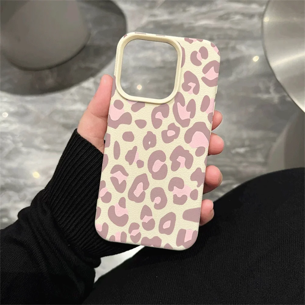 Фото Пурпурный матовый силиконовый чехол с леопардовым принтом для iPhone 17, 16, 15, 14, 13, 12 Pro Max, 16, 15, 14 Plus, 17, 16, 15 Pro, 17 Air №5