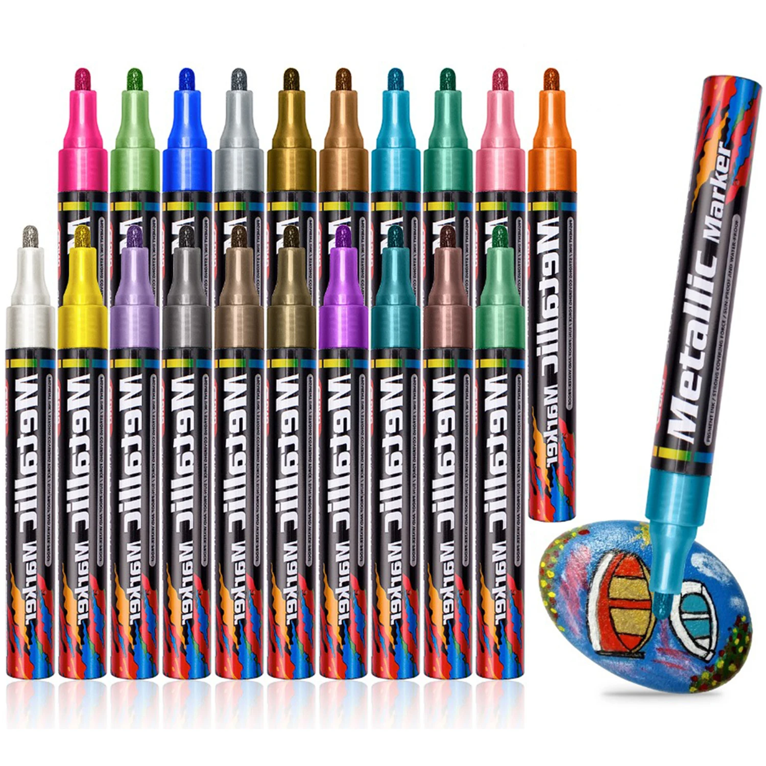 

12/24/36/48 Colors Art Marker 2.0MM Acrylic Paint Marker Pen Art Markers Supplies on Rock Glass Canvas Metal Ceramic Mug Plastic