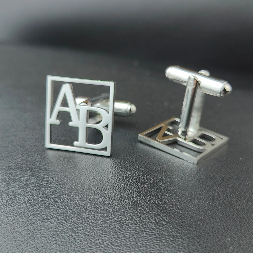 Custom Cufflinks for Mens Original Luxury Personalized Logo Name Letter Stainless Steel Suit Shirt Button Wedding Groomsmen Gift