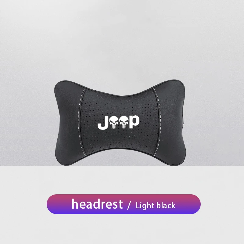 

Подголовник автомобильного сиденья из воловьей кожи, поясничная поддержка, автомобильные аксессуары для интерьера для Jeep Renegade Wrangler JK Compass Grand Cherokee