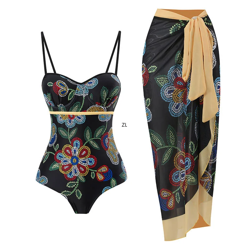 2023 New Fashion One Piece Swimsuit Womem Beach Dress Holiday Retro Swimwear Female Luxury Bowknot Brazilian Bathing Suit Summer