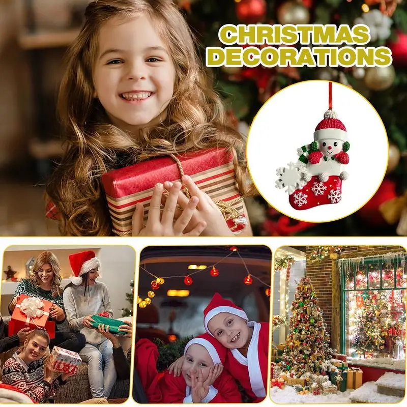 Рождественские елочные украшения в виде снеговика ботинки подвеска из смолы с