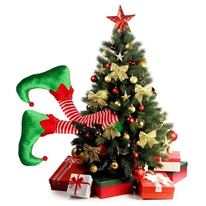 Рождественский эльф мягкие ножки застрявшие елки топпер украшения