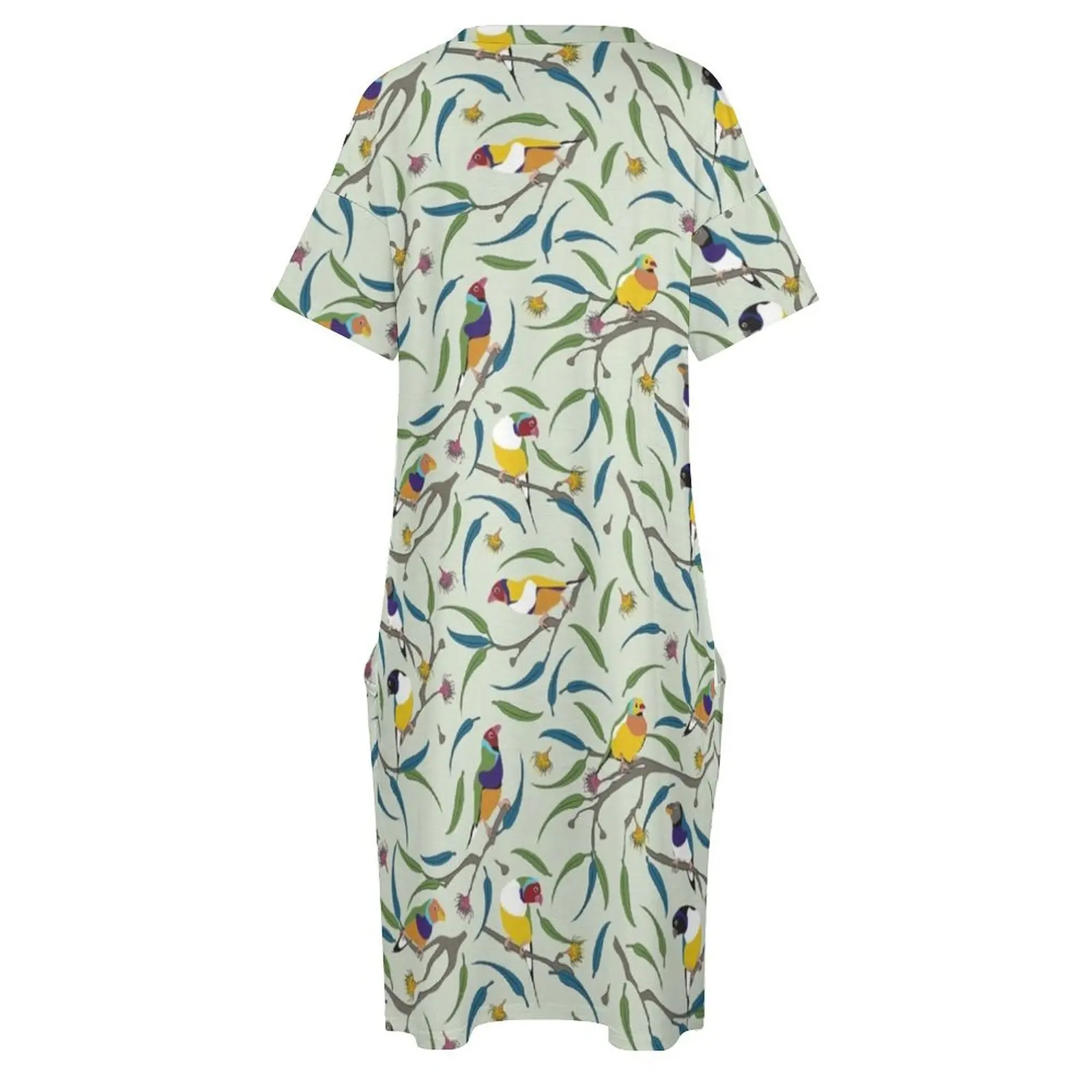 Австралийский гульдиан (радуга) Finches Свободное карманное платье вечернее женские