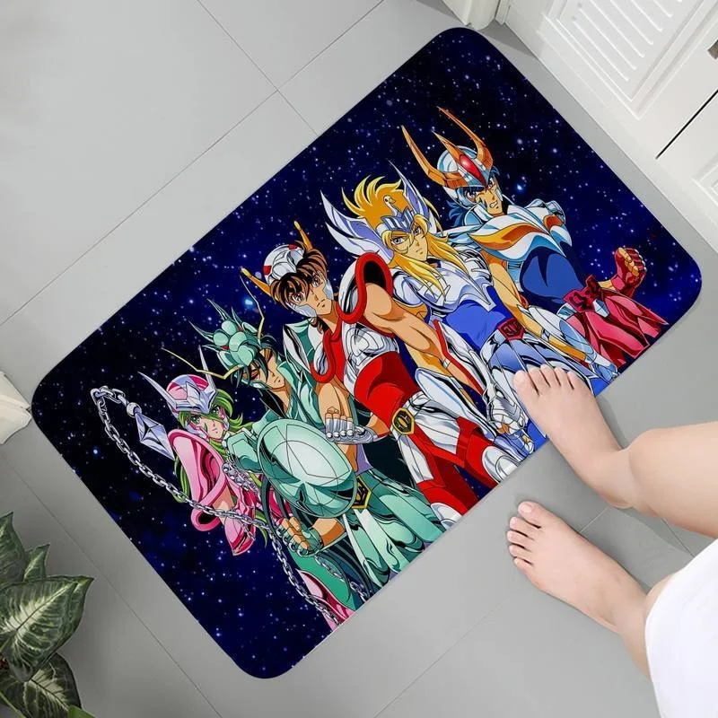 

Kitchen Bath Doormat Mat Carpet Entrance Flannel Soft Anime Rug Memory Foam Anime Saint Seiya Parlor Mat Area Rugs Mat bedside