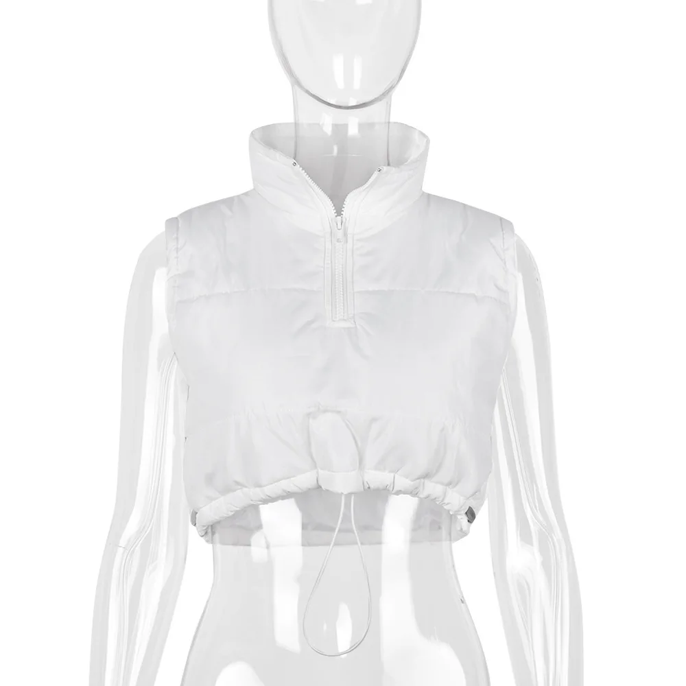 2022 New Warm Windproof Autumn and Winter Cotton Clothing New Thin Waist Zipper High Collar Removable Undershirt