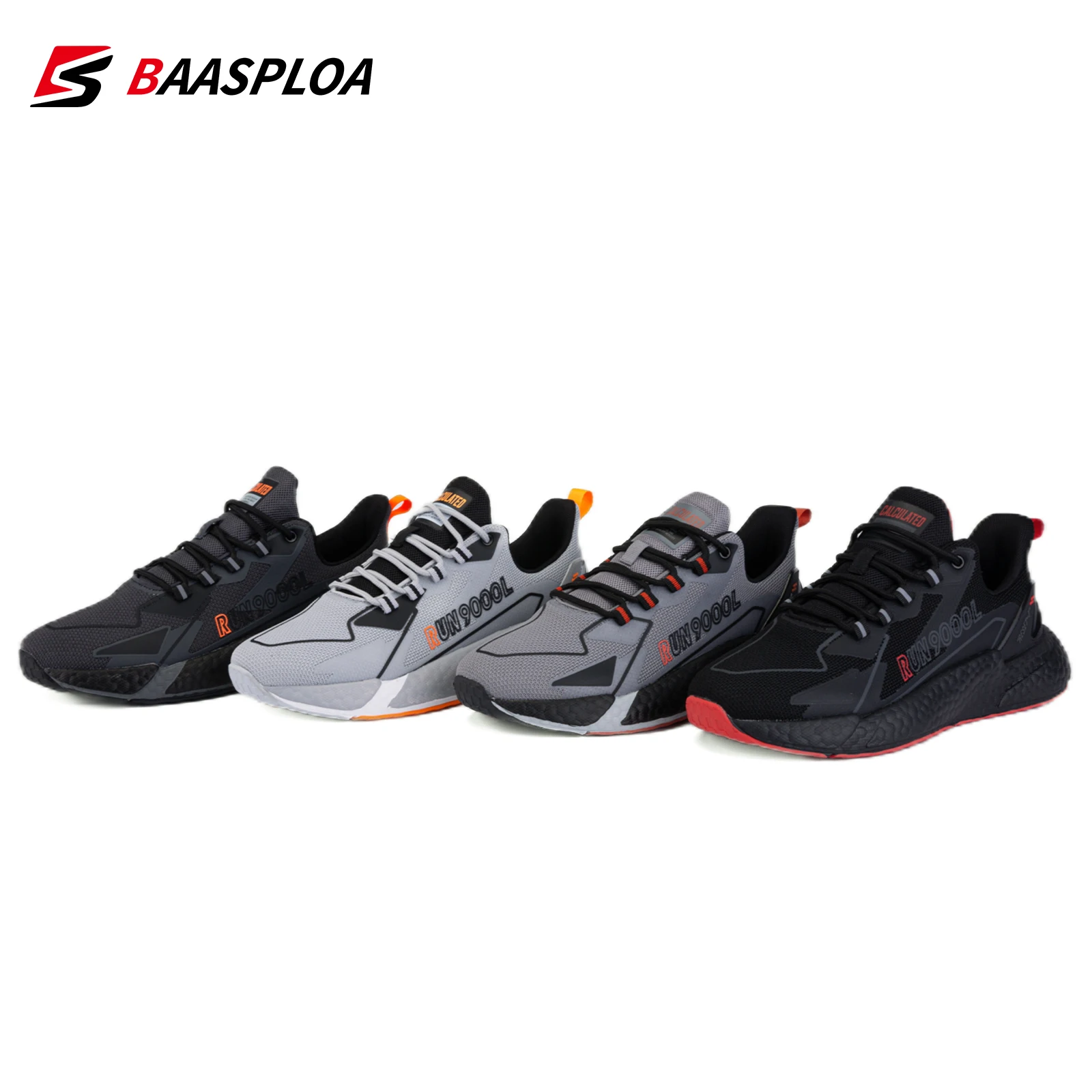 Baasploa 2022 Spring Men Walking Shoes Fashion Mesh Sneaker Breathable Male Casual Shoes Lace Up Comfortable Sneaker