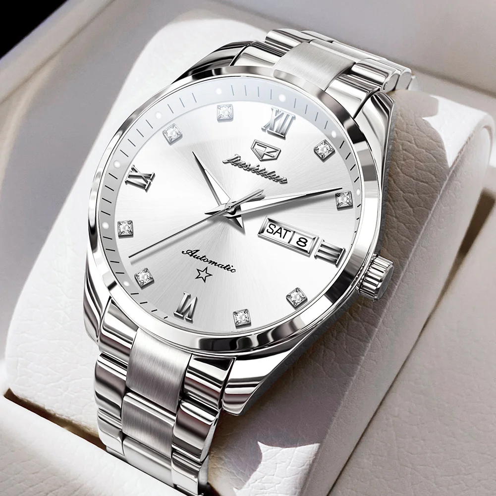 Часы JSDUN Мужские механические Автоматические брендовые деловые с простым