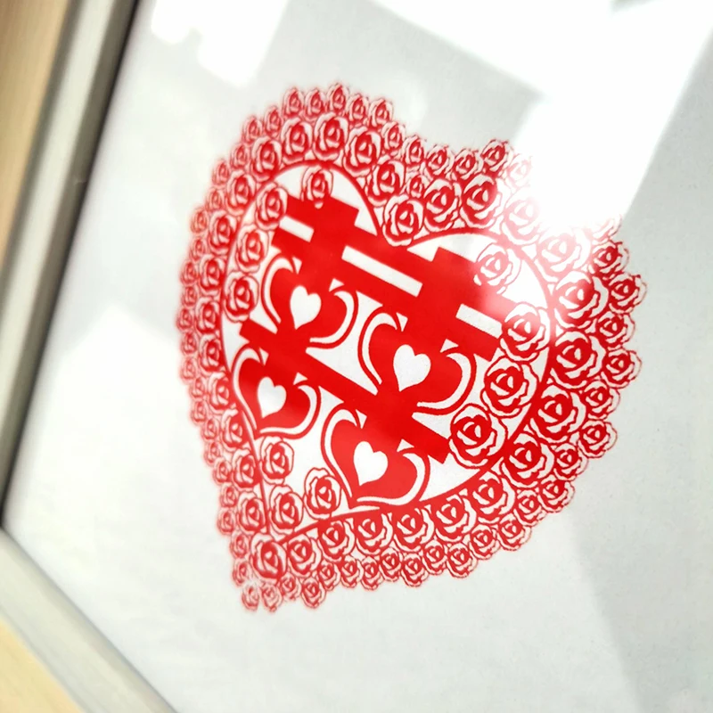 

Customized creative home Chinese happy character paper-cut square picture frame table sitting room bedroom study blessing