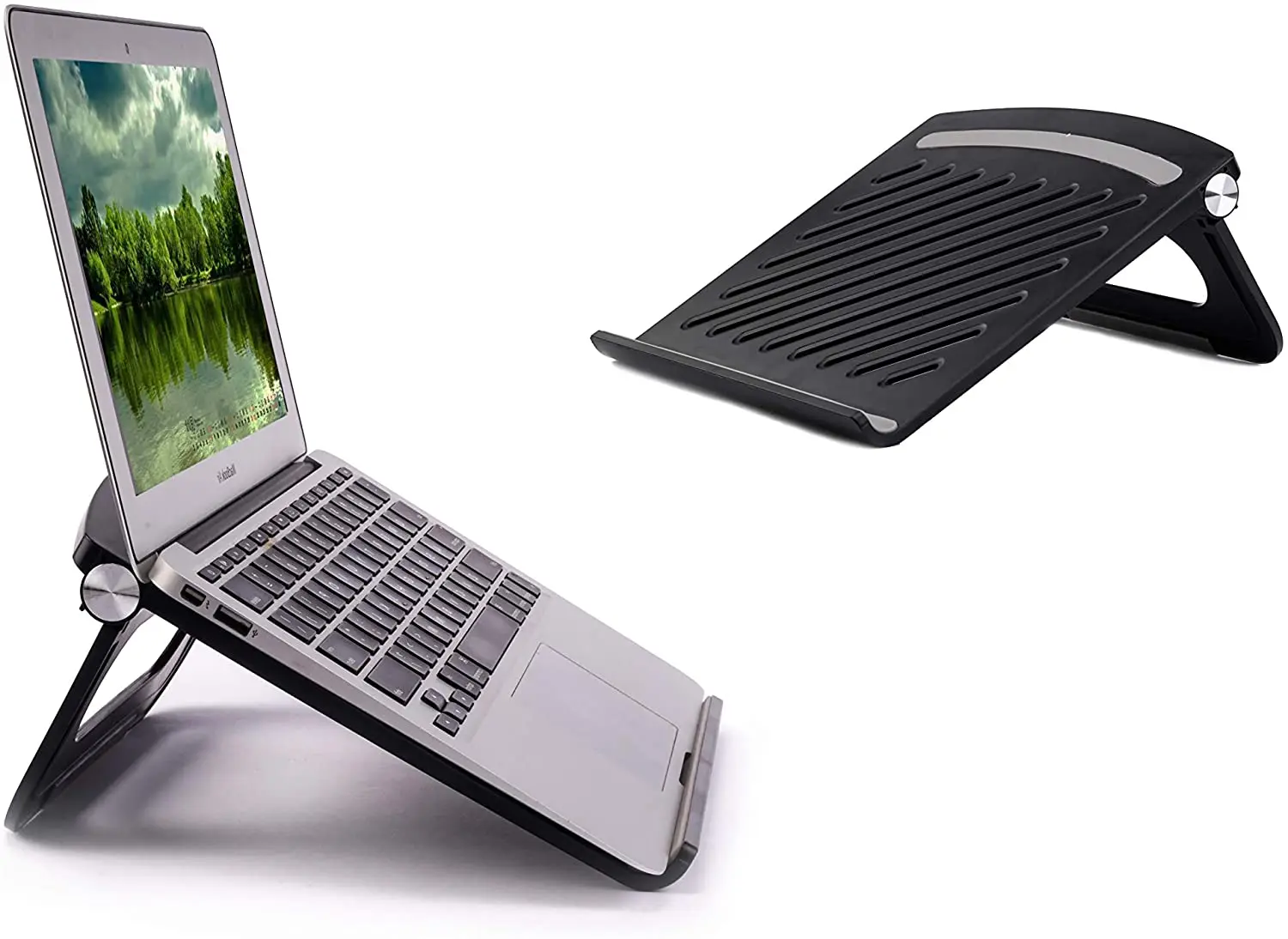 

Laptop Stand for Desk Black Adjustable Portable Laptop Holder Compatible with MacBook Air Pro Dell XPS HP Laptops Under 17''