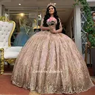 Бальное платье с вырезом лодочкой и коротким рукавом, Розовое Кружевное бальное платье с аппликацией и оборками, милое праздничное платье для выпусквечерние вечера 15-16 лет